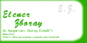 elemer zboray business card